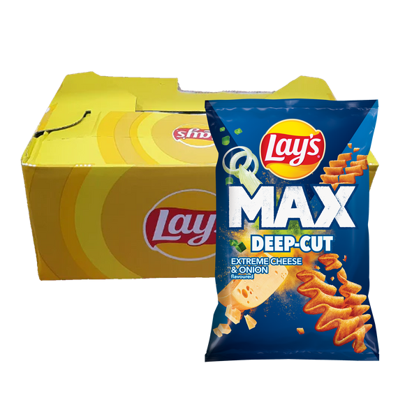 Lay's MAX DEEP-CUT Extreme Cheese & Onion Box of 14 (Czech Republic)